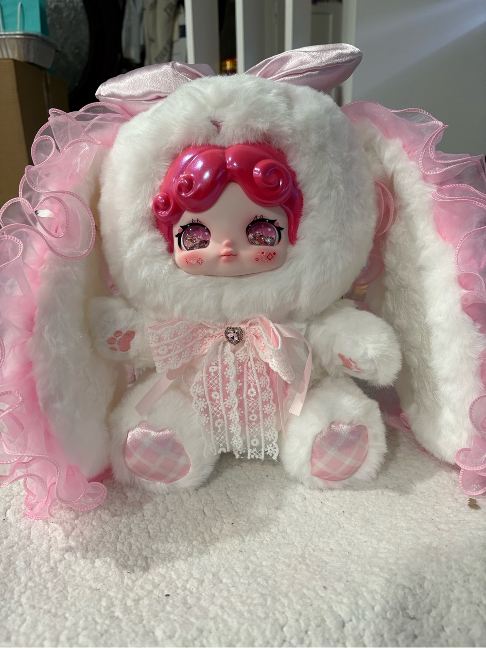 Guoguo’s Secret Contract Rabbit 800% Plush Pink & White